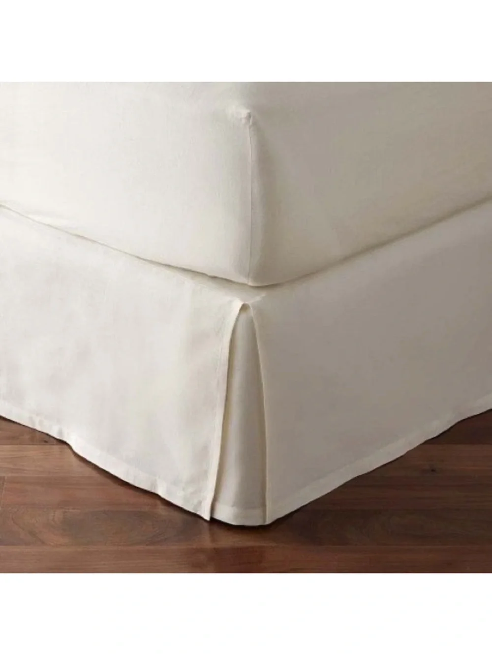 Williams-Sonoma Home Signature Linen Queen Bedskirt Ivory Split Corner Box Pleat